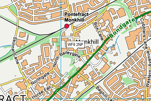 WF8 2NP map - OS VectorMap District (Ordnance Survey)