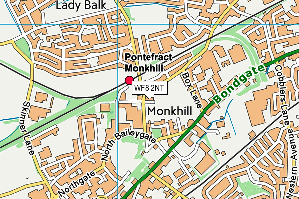 WF8 2NT map - OS VectorMap District (Ordnance Survey)