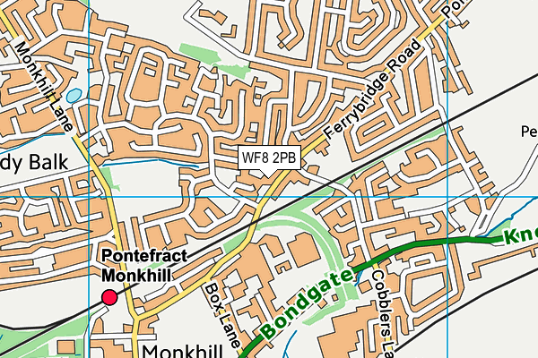 WF8 2PB map - OS VectorMap District (Ordnance Survey)