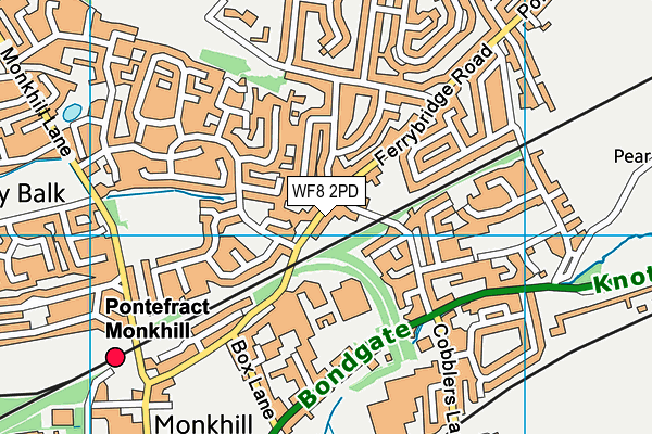 WF8 2PD map - OS VectorMap District (Ordnance Survey)