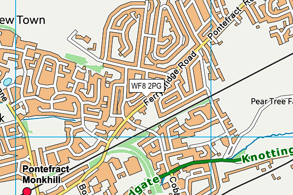 WF8 2PG map - OS VectorMap District (Ordnance Survey)