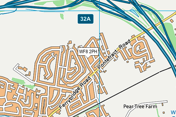 WF8 2PH map - OS VectorMap District (Ordnance Survey)