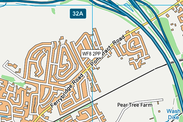 WF8 2PP map - OS VectorMap District (Ordnance Survey)