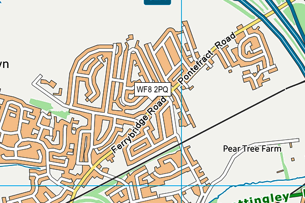 WF8 2PQ map - OS VectorMap District (Ordnance Survey)