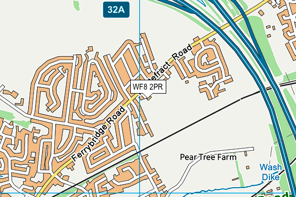 WF8 2PR map - OS VectorMap District (Ordnance Survey)