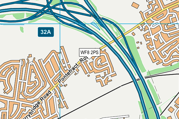 WF8 2PS map - OS VectorMap District (Ordnance Survey)