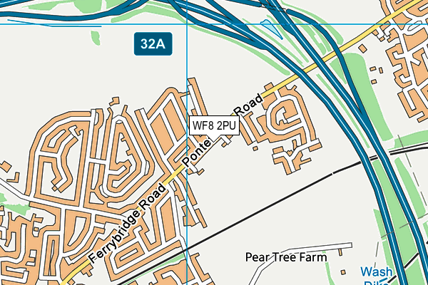 WF8 2PU map - OS VectorMap District (Ordnance Survey)