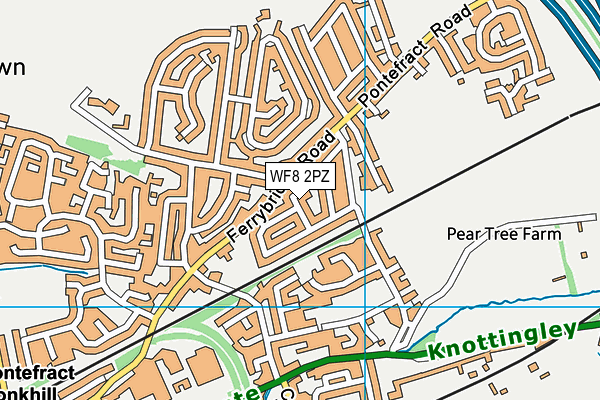 WF8 2PZ map - OS VectorMap District (Ordnance Survey)