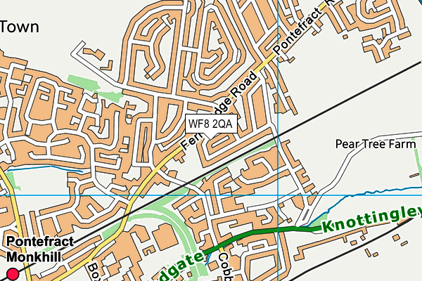 WF8 2QA map - OS VectorMap District (Ordnance Survey)