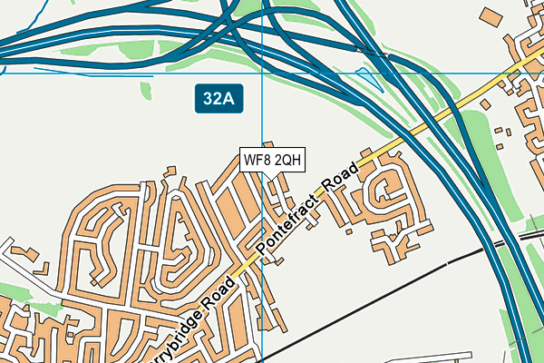 WF8 2QH map - OS VectorMap District (Ordnance Survey)