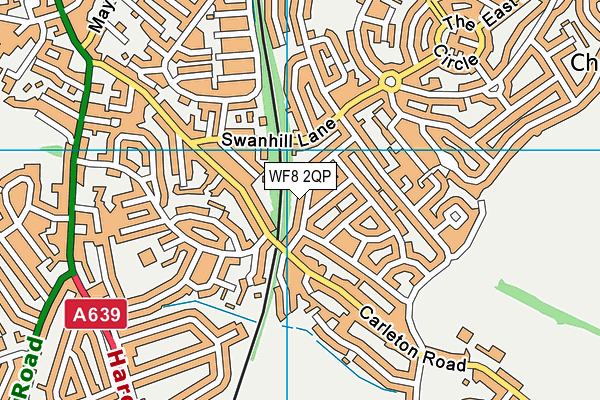 WF8 2QP map - OS VectorMap District (Ordnance Survey)