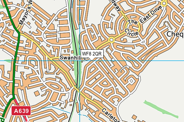 WF8 2QR map - OS VectorMap District (Ordnance Survey)