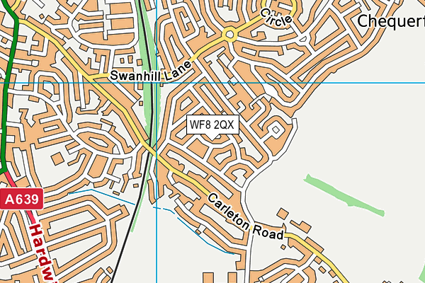 WF8 2QX map - OS VectorMap District (Ordnance Survey)