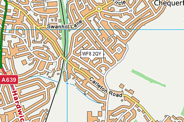 WF8 2QY map - OS VectorMap District (Ordnance Survey)