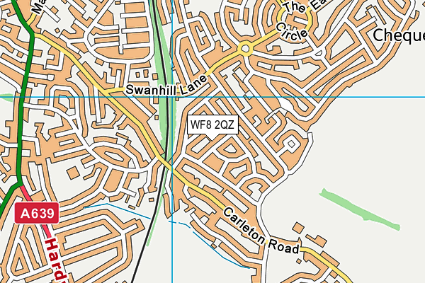 WF8 2QZ map - OS VectorMap District (Ordnance Survey)