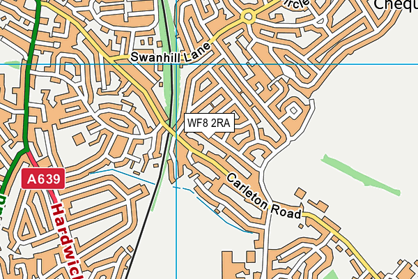 WF8 2RA map - OS VectorMap District (Ordnance Survey)