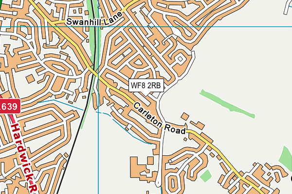 WF8 2RB map - OS VectorMap District (Ordnance Survey)