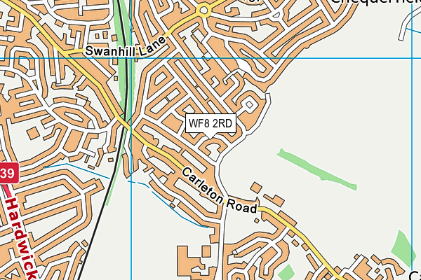 WF8 2RD map - OS VectorMap District (Ordnance Survey)