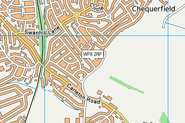 WF8 2RF map - OS VectorMap District (Ordnance Survey)