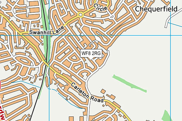 WF8 2RG map - OS VectorMap District (Ordnance Survey)