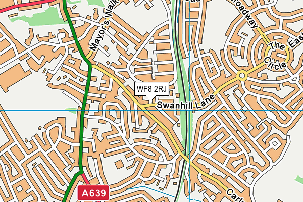 WF8 2RJ map - OS VectorMap District (Ordnance Survey)