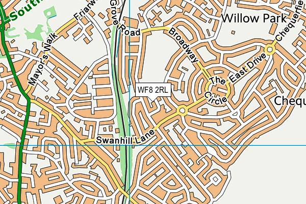 WF8 2RL map - OS VectorMap District (Ordnance Survey)