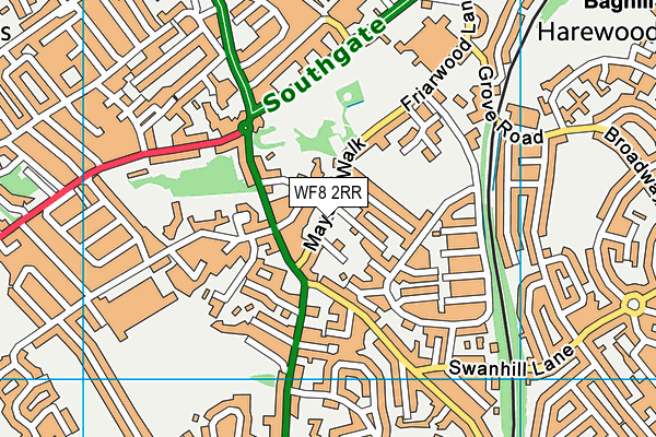 WF8 2RR map - OS VectorMap District (Ordnance Survey)