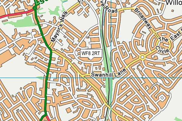 WF8 2RT map - OS VectorMap District (Ordnance Survey)