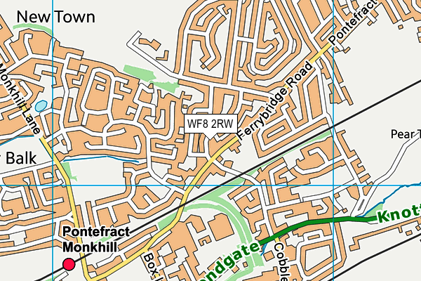 WF8 2RW map - OS VectorMap District (Ordnance Survey)