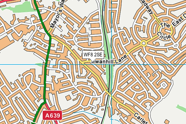 WF8 2SE map - OS VectorMap District (Ordnance Survey)