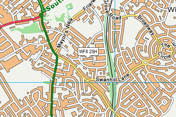 WF8 2SH map - OS VectorMap District (Ordnance Survey)