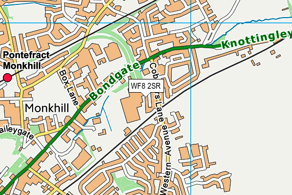 WF8 2SR map - OS VectorMap District (Ordnance Survey)