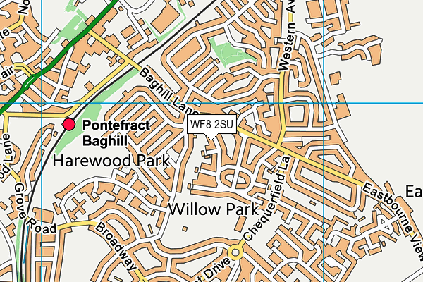 WF8 2SU map - OS VectorMap District (Ordnance Survey)