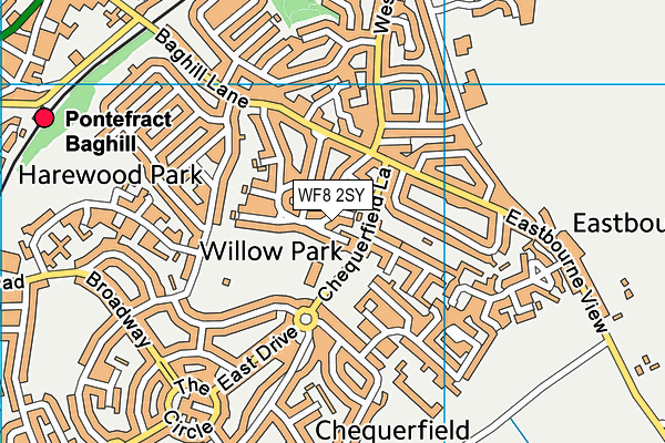 WF8 2SY map - OS VectorMap District (Ordnance Survey)