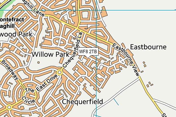 WF8 2TB map - OS VectorMap District (Ordnance Survey)