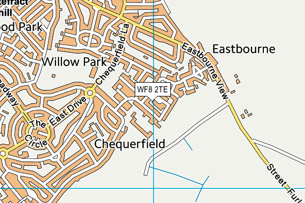 WF8 2TE map - OS VectorMap District (Ordnance Survey)