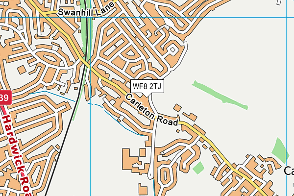 WF8 2TJ map - OS VectorMap District (Ordnance Survey)