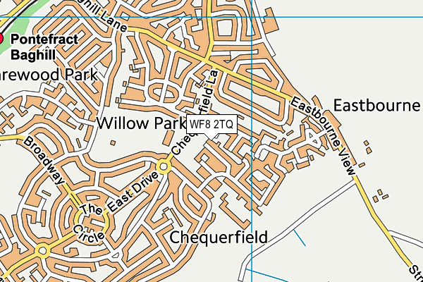 WF8 2TQ map - OS VectorMap District (Ordnance Survey)