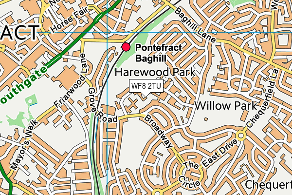 WF8 2TU map - OS VectorMap District (Ordnance Survey)