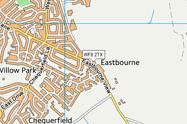 WF8 2TX map - OS VectorMap District (Ordnance Survey)