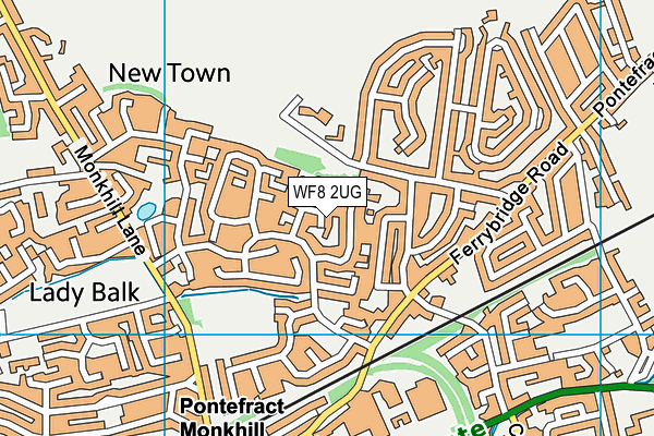 WF8 2UG map - OS VectorMap District (Ordnance Survey)