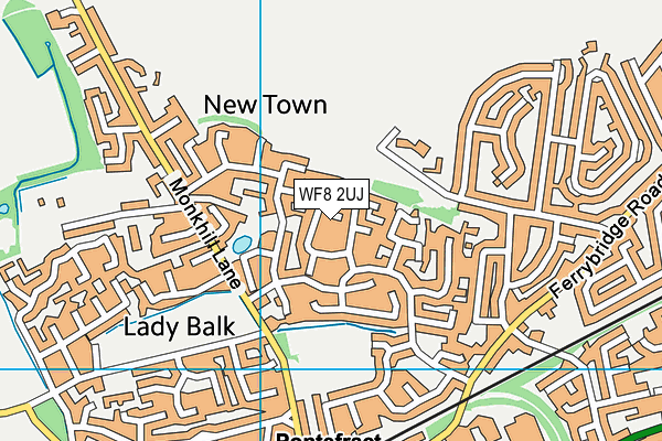 WF8 2UJ map - OS VectorMap District (Ordnance Survey)