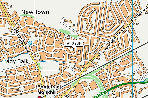 WF8 2UP map - OS VectorMap District (Ordnance Survey)