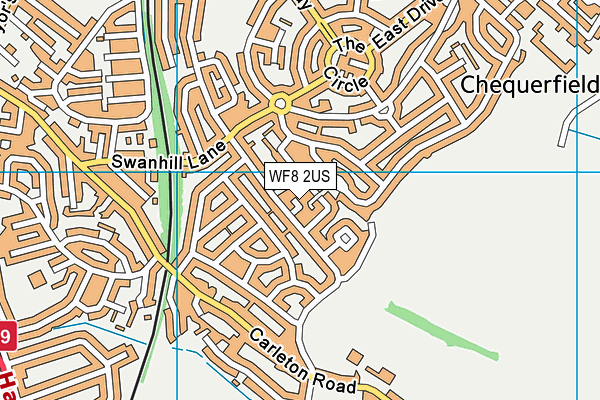 WF8 2US map - OS VectorMap District (Ordnance Survey)