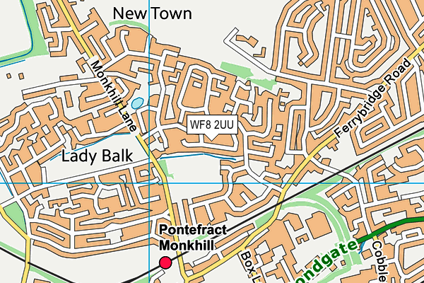 WF8 2UU map - OS VectorMap District (Ordnance Survey)