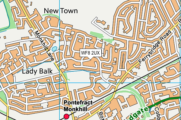 WF8 2UX map - OS VectorMap District (Ordnance Survey)