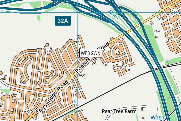 WF8 2WN map - OS VectorMap District (Ordnance Survey)