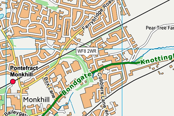 WF8 2WR map - OS VectorMap District (Ordnance Survey)