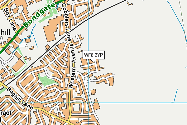 WF8 2YP map - OS VectorMap District (Ordnance Survey)