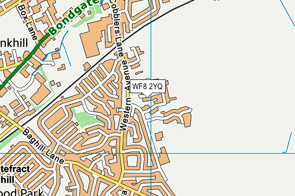 WF8 2YQ map - OS VectorMap District (Ordnance Survey)